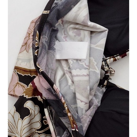 ZIMMERMANN swimsuit US 4  / Fr 40 one piece black floral mesh waist halter - Picture 4 of 5